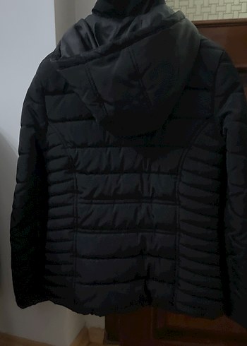 Düğmeli Siyah Midi Kadın Kışlık Ceket - Görsel 5