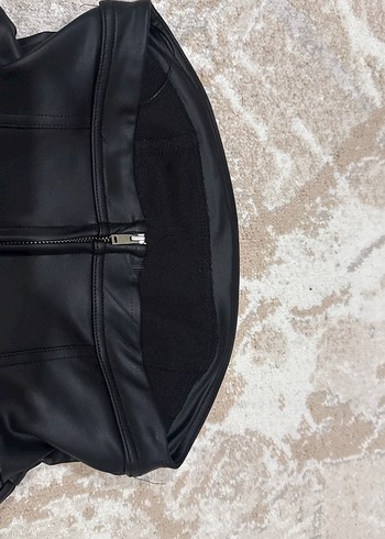 Kürklü Siyah Deri Mini Etek - Görsel 6