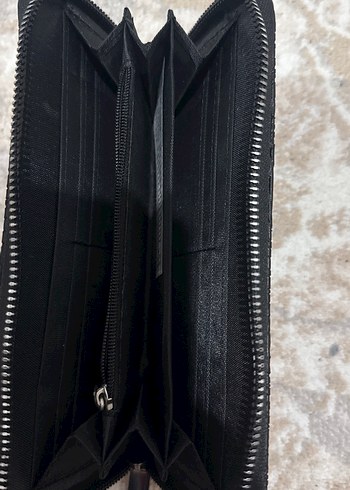 Fermuarlı Siyah Deri Kadın Cüzdanı - Görsel 2