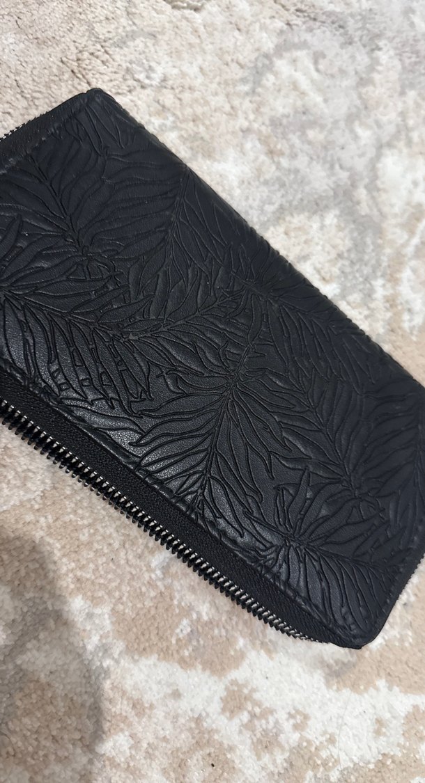 Fermuarlı Siyah Deri Kadın Cüzdanı - Görsel 5