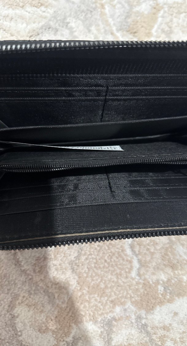 Fermuarlı Siyah Deri Kadın Cüzdanı - Görsel 4