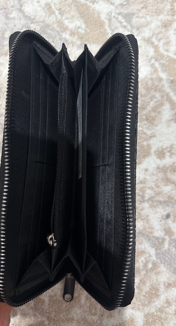 Fermuarlı Siyah Deri Kadın Cüzdanı - Görsel 2