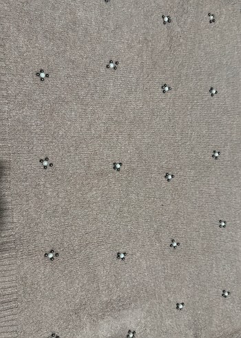 Nakışlı Bej Kadın Triko Kazak - Görsel 5