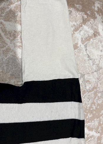 Gri Siyah Çizgili Kadın Triko Kazak - Görsel 7