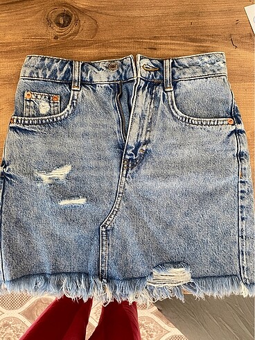 xs Beden mavi Renk Kot etek pull bear