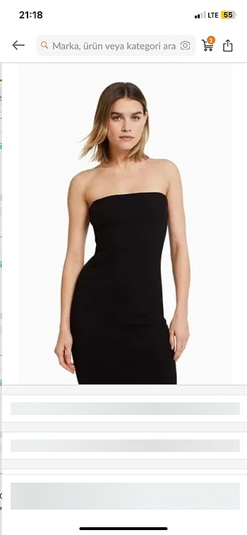 Bershka straplez elbise