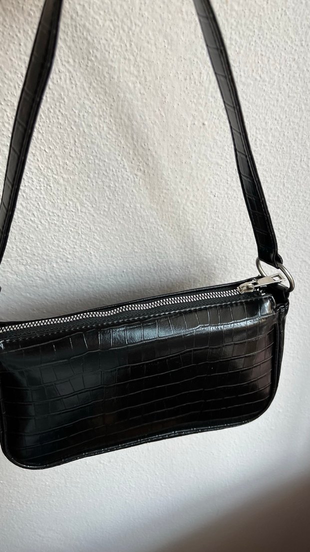 Lcw Siyah Deri Yılan Desenli Kadın Omuz Çantası - Görsel 2