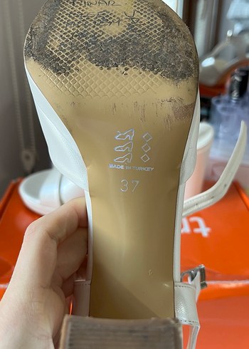 10cm Beyaz Topuklu Ayakkabı - Görsel 6