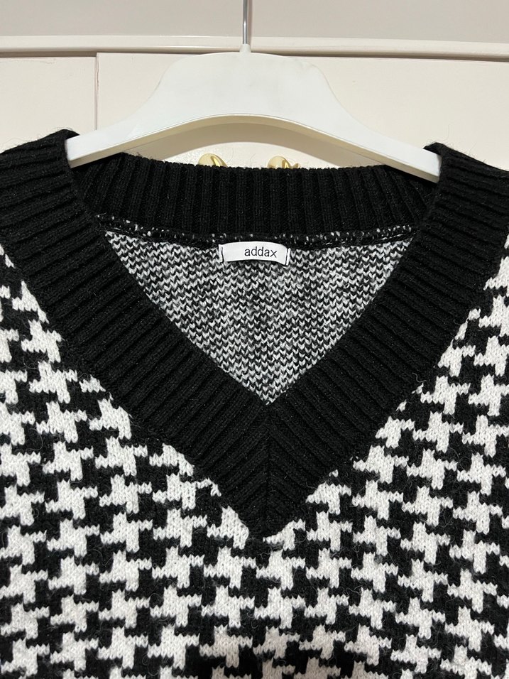 Addax Ekose Desenli Triko Süveter - Görsel 3