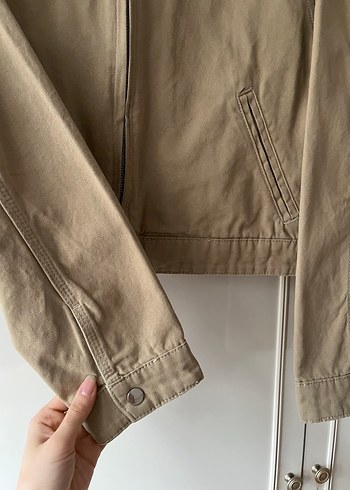 Kadife Yakalı Bej Ceket - Görsel 3