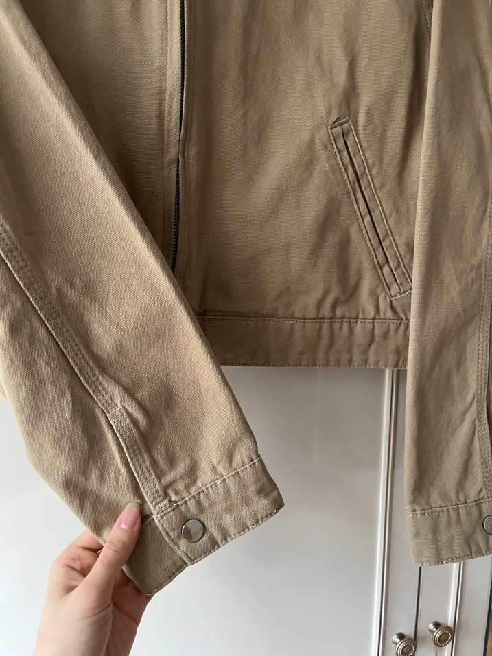 Kadife Yakalı Bej Ceket - Görsel 3