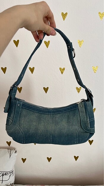 BERSHKA VİNTAGE JEAN OMUZ ÇANTASI
