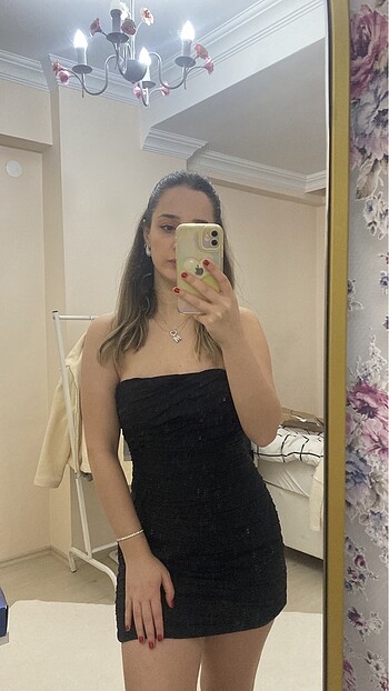Zara siyah mini elbise