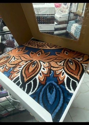 Koyu Mavi Batik Desenli Yatak Örtüsü merinos deseni - Görsel 2