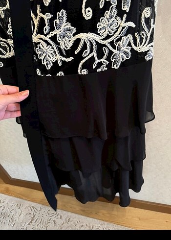 Dantel Detaylı Uzun Siyah Gotik Elbise - Görsel 3