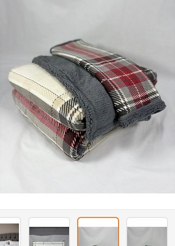 Gri Ekose Desenli Battaniye - Görsel 3