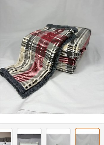 Gri Ekose Desenli Battaniye - Görsel 2