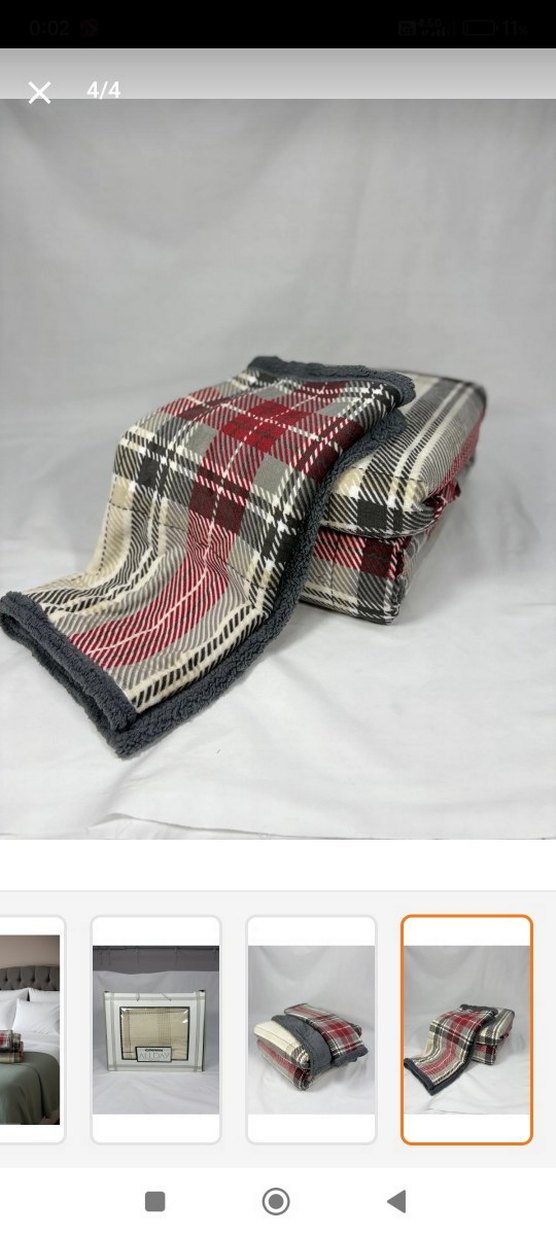 Gri Ekose Desenli Battaniye - Görsel 2