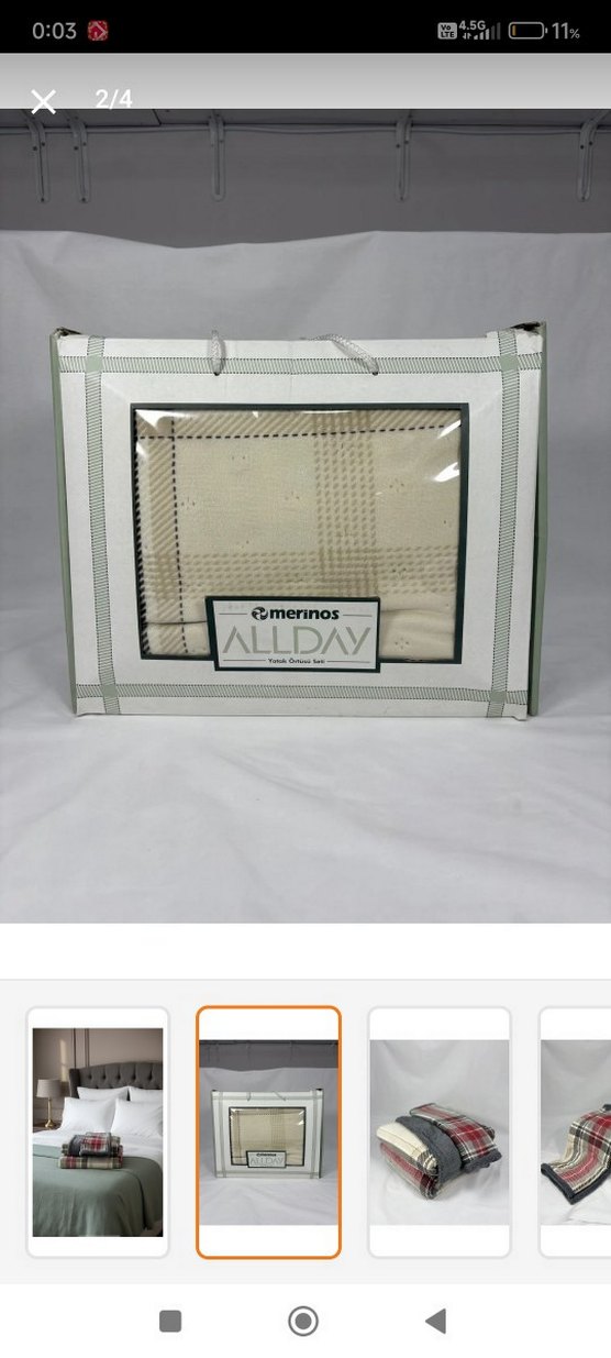 Gri Ekose Desenli Battaniye - Görsel 4