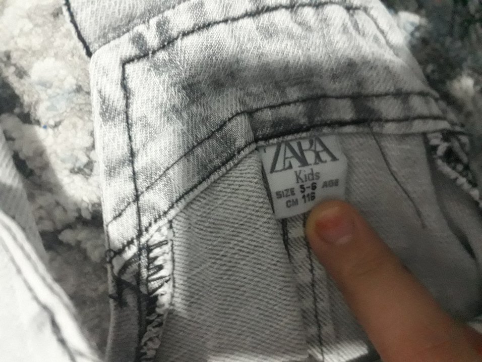 Kız Çocuk Gri Denim Nakışlı Elbise - Görsel 3