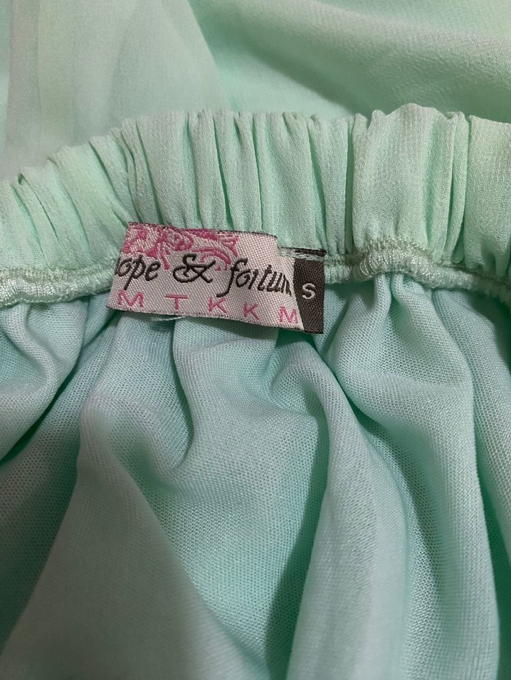 Bohem Uzun Yeşil Drapeli Etek - Görsel 3