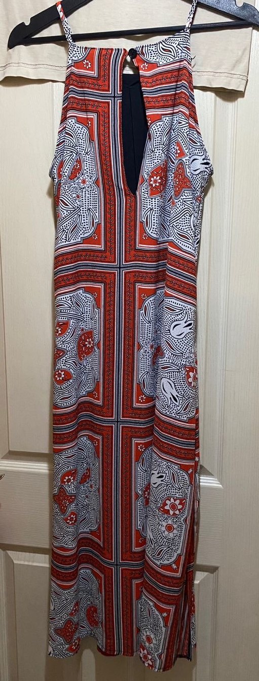 Bohem Çok Renkli Uzun Drapeli Elbise - Görsel 2