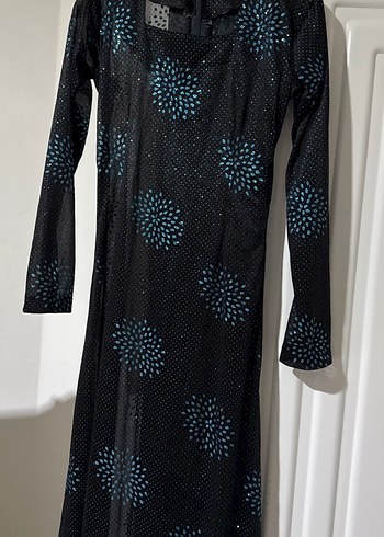 Uzun Kollu Siyah Batik Desenli Uzun Elbise yöresel elbise - Görsel 3