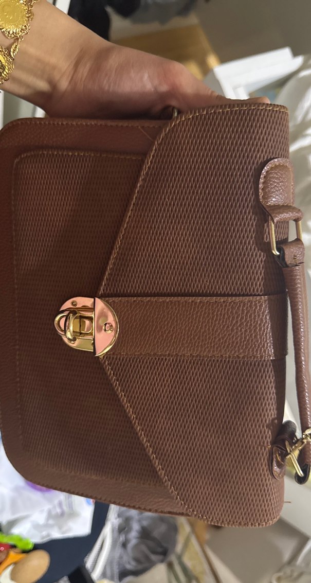 Kahverengi Deri Kadın Omuz Çantası - Görsel 3