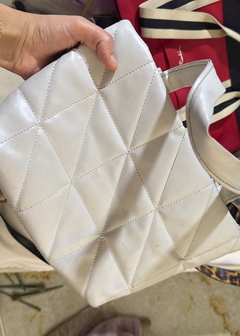 Bej Deri Kadın Çanta Fermuarlı - Görsel 2