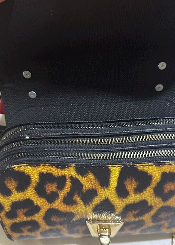 Sarı Yılan Derisi Desenli Kadın Deri Çanta - Görsel 2