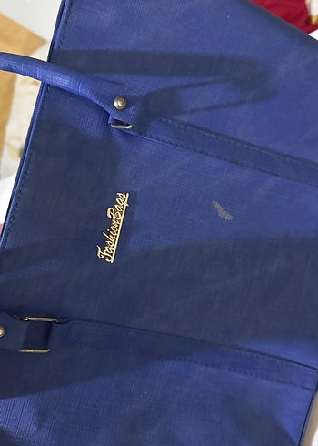 Mavi Süet Tokalı Kadın Çanta - Görsel 4