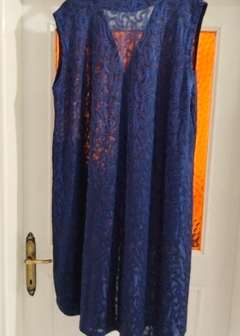 Kadın Lacivert Uzun Bohem Kolsuz Elbise - Görsel 5