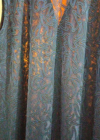 Kadın Lacivert Uzun Bohem Kolsuz Elbise - Görsel 6