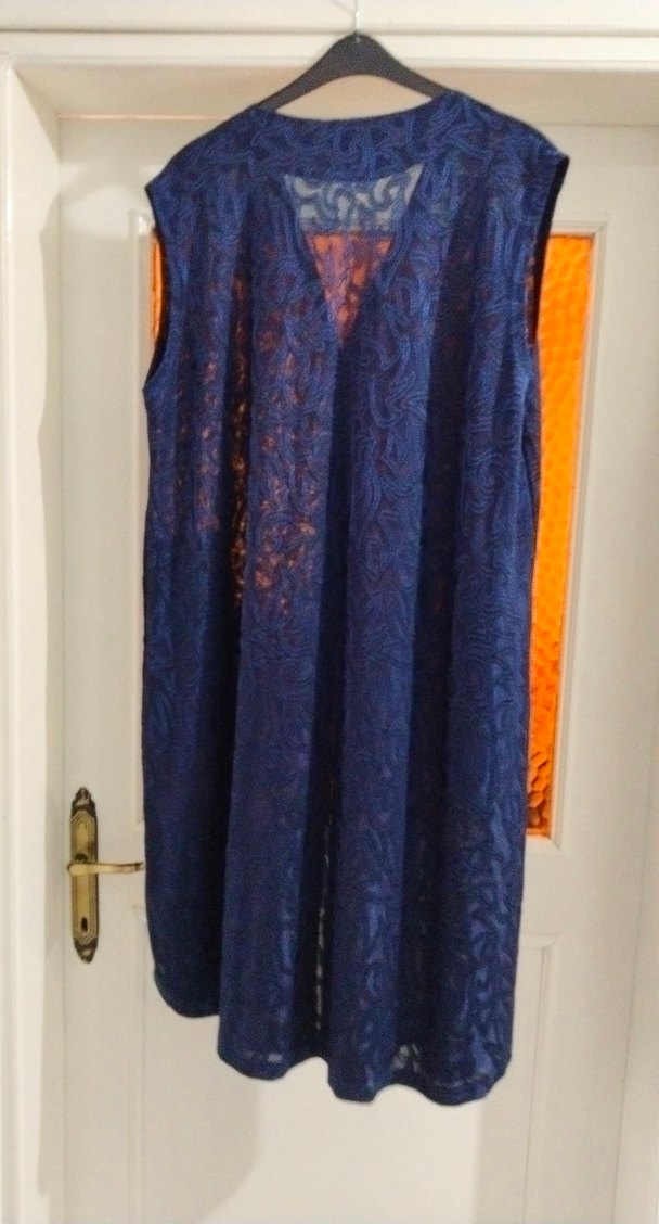 Kadın Lacivert Uzun Bohem Kolsuz Elbise - Görsel 5