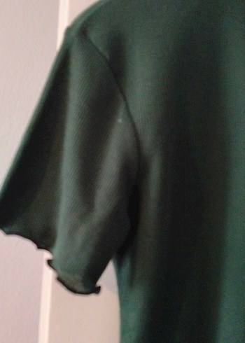 m Beden Kadın Yeşil Kısa Kollu Crop Top