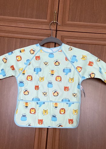 Uzun Kollu Renkli Desenli Bebek Önlüğü - Görsel 5