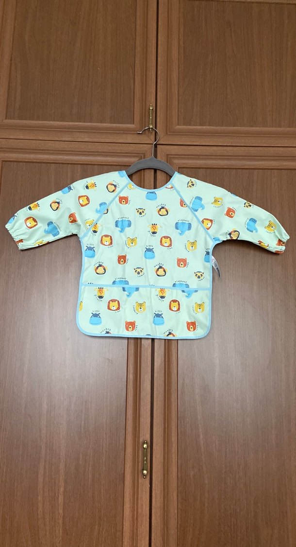 Uzun Kollu Renkli Desenli Bebek Önlüğü - Görsel 2