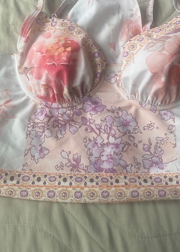 Dantel Detaylı Pembe Bohem Mayo - Görsel 9