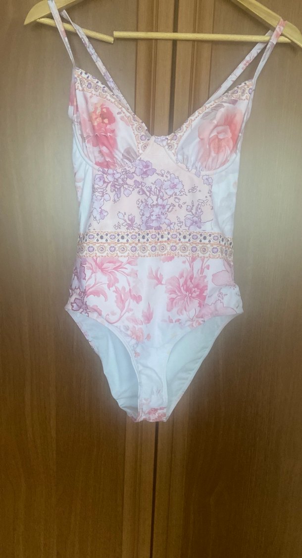 Dantel Detaylı Pembe Bohem Mayo - Görsel 2