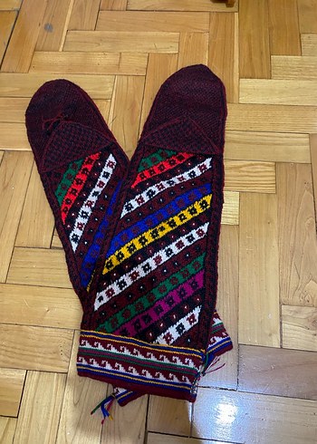 Renkli Örgü Kadın çorap - Görsel 2