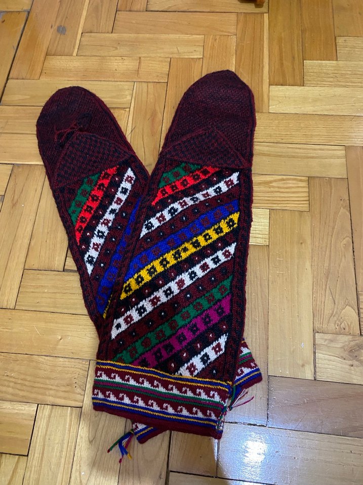 Renkli Örgü Kadın çorap - Görsel 2