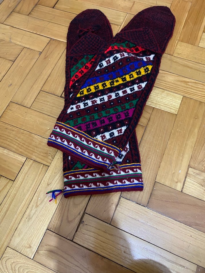 Renkli Örgü Kadın çorap - Görsel 3