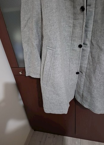 Boss marka Erkek Gri Düğmeli Keten Kaban - Görsel 4