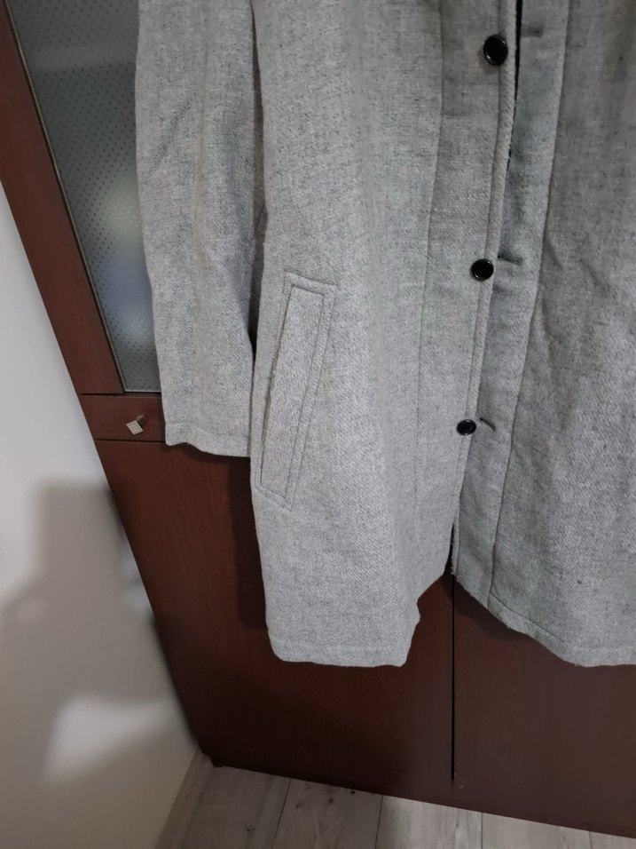 Boss marka Erkek Gri Düğmeli Keten Kaban - Görsel 4