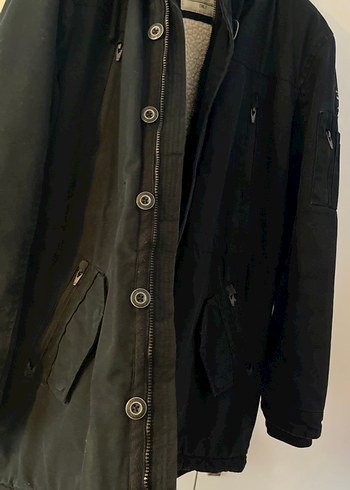 Düğmeli Siyah Erkek Streetwear Mont - Görsel 5