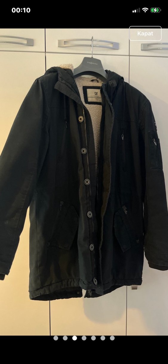 Düğmeli Siyah Erkek Streetwear Mont - Görsel 3