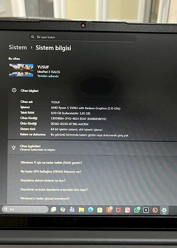 Gri Renkli Laptop Bilgisayar - Görsel 4