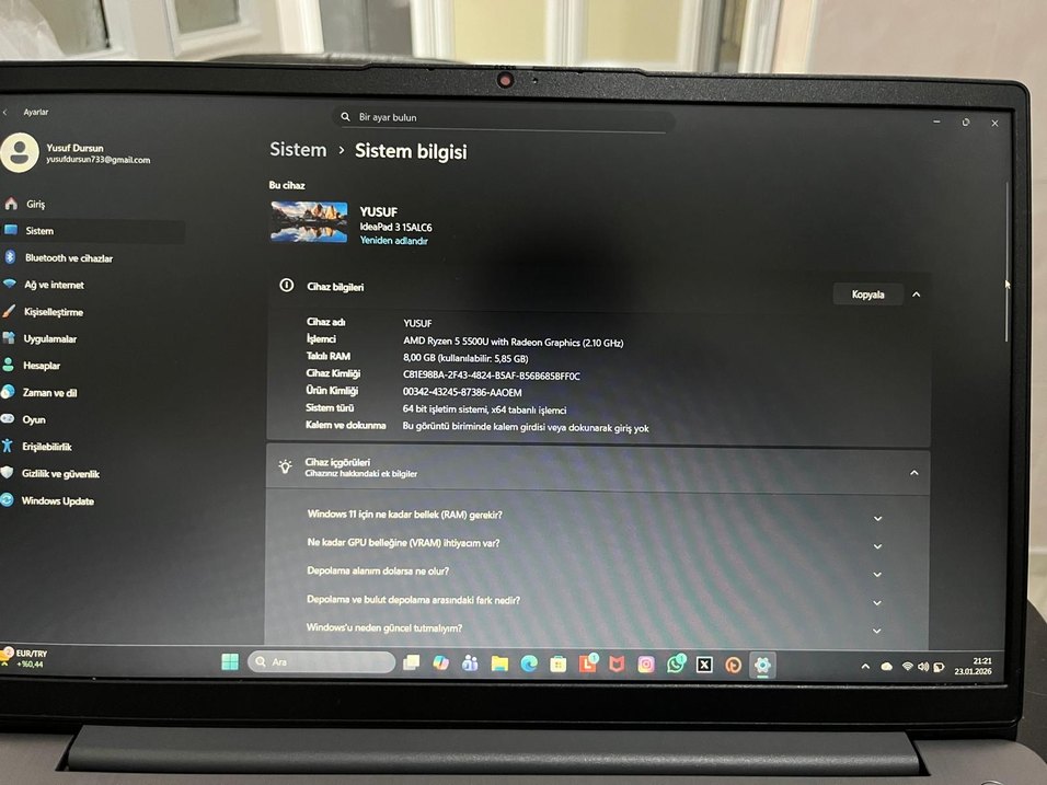 Gri Renkli Laptop Bilgisayar - Görsel 4