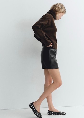 Zara deri şort S beden(Etiketli) - Görsel 2