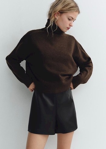 Zara deri şort S beden(Etiketli) - Görsel 3